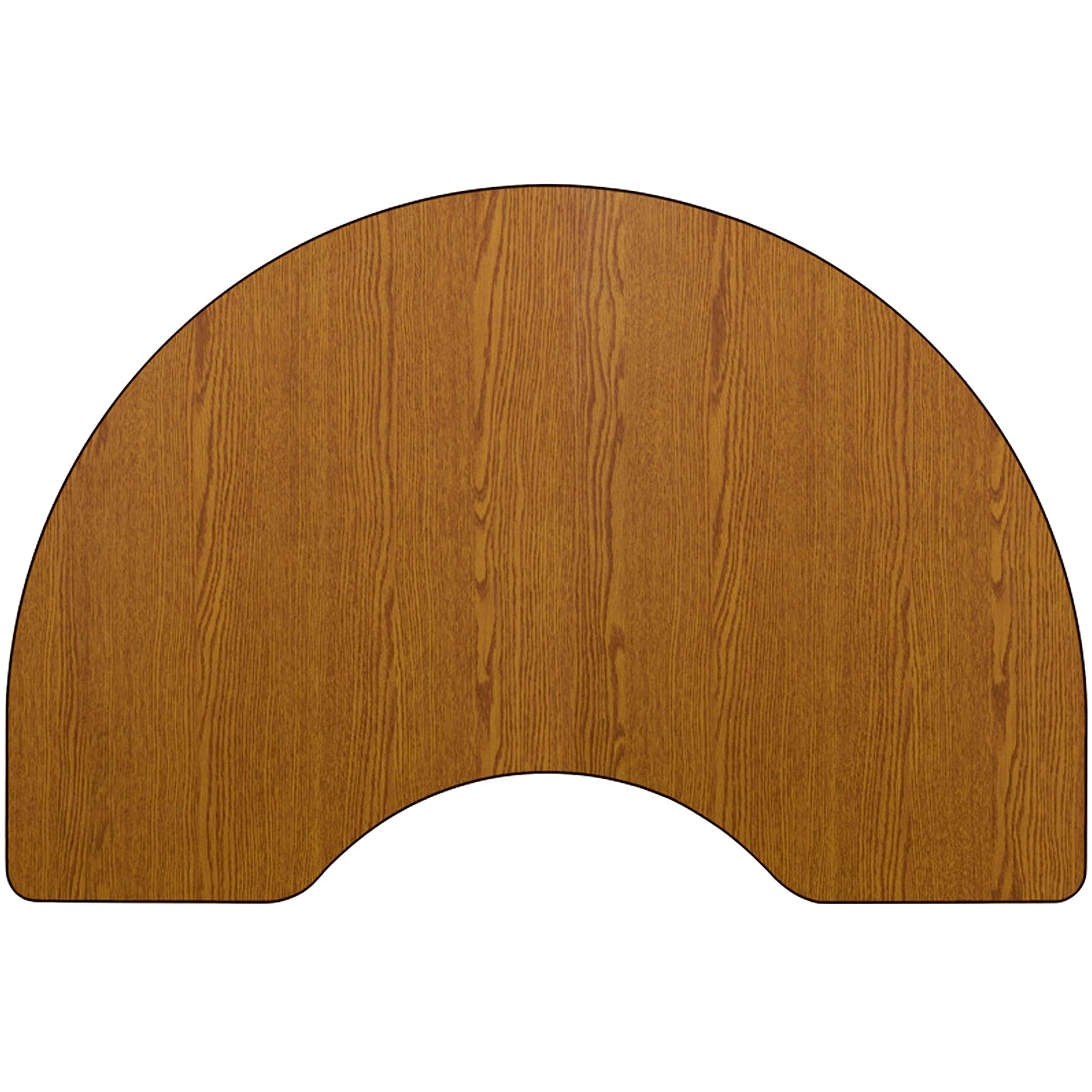 Flash Furniture Wren 48''W x 96''L Kidney Oak Thermal Laminate Activity Table - Standard Height Adjustable Legs