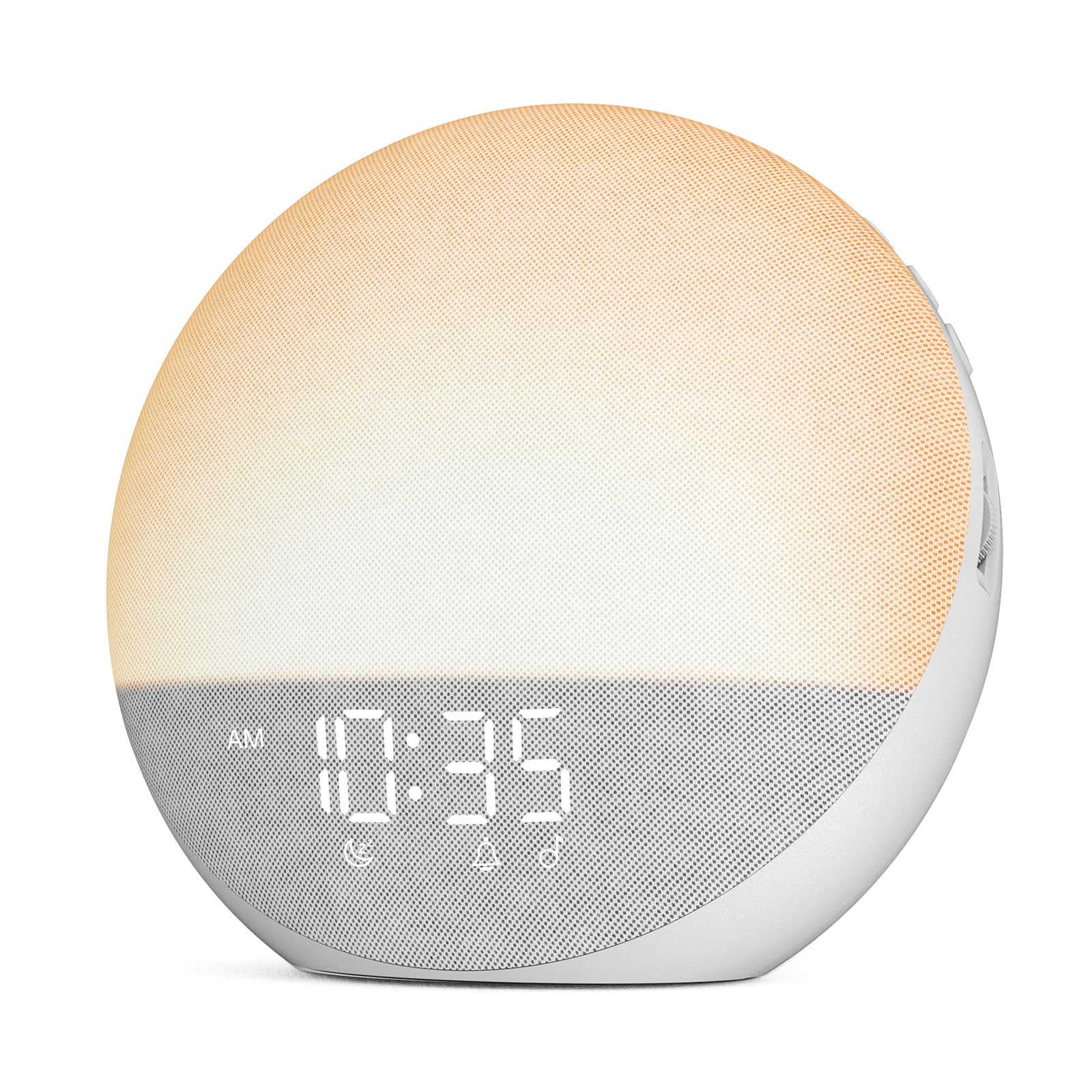 Sunrise Alarm Clock White Noise Machine: Natural Wake Up Light - Dimmable Clock with Bluetooth Speaker for Bedroom - 25 Sleep So