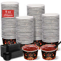 RimCereal 550 Pcs 5 oz Chili Cook Off Party Decorations Include 5 oz Disposable Sample Cook Off Tasting Paper Cups Plastic Spoon