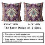 Snycler Boho Throw Pillow Covers 24X24 Inch Set Of 2 Boho Rug Carpet Double Sided Pattern Cotton Soft Pillow Case Cushion Cover