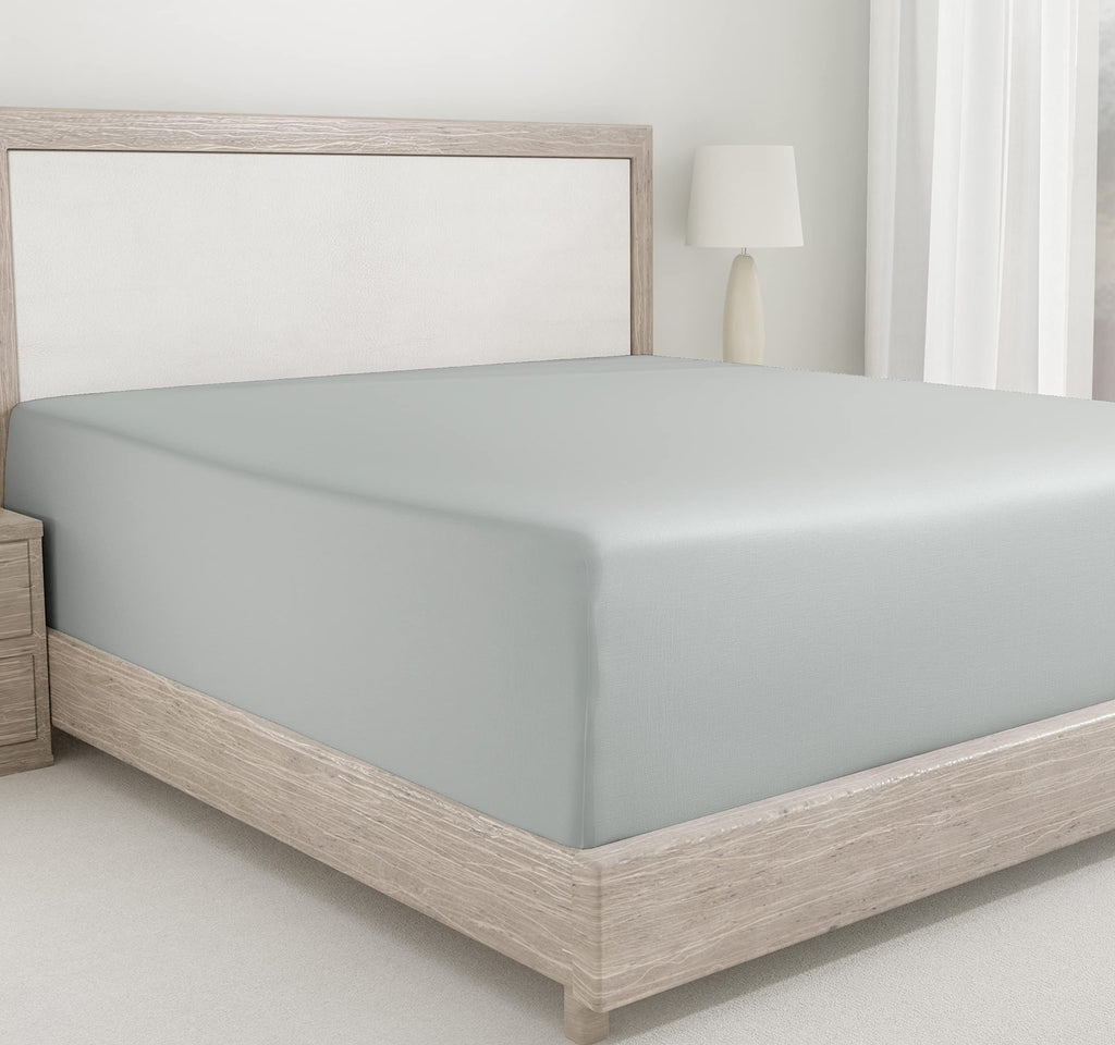 California Design Den Deep Pocket Fitted Sheet Queen Cotton, Soft 400 Thread Count 100% Cotton Sateen, Snug Fit, No Pop-Off Elas