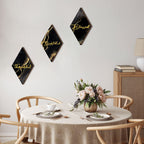 Qunclay 3 Pcs Marble Style Bathroom Wall Decor Thankful Grateful Blessed Wall Decor Black And Gold Farmhouse Rustic Art Wall Dec