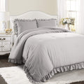 Lush Decor Reyna Ruffle Comforter Set - 3 Piece Cozy Ruffled Bedding Set - Timeless Elegance And Comfort For Bedroom - King, Lig