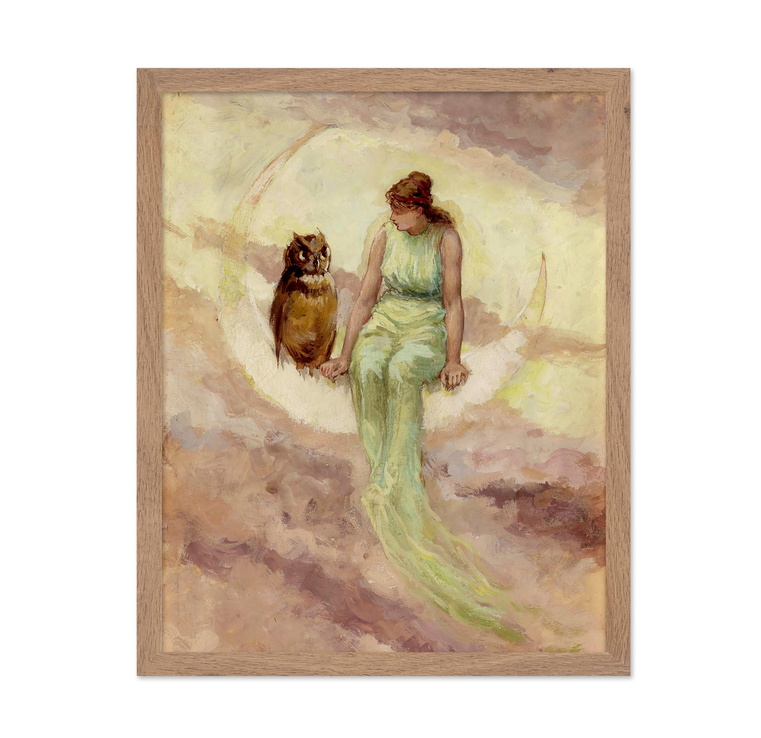 Poster Master Classic Celestial Poster - Vintage Watercolor Print - Gift for Artist, Friend - The Witch? Daughter, Woman And Owl