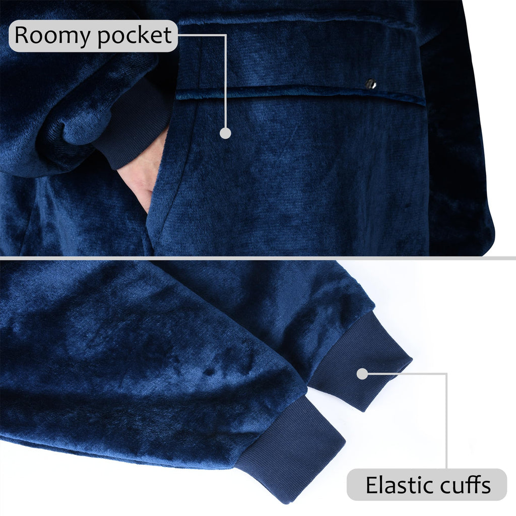 Catalonia Oversized Wearable Blanket Hoodie Sweatshirt, Comfortable Sherpa Lounging Pullover For Adults Men Women Teenagers Wife