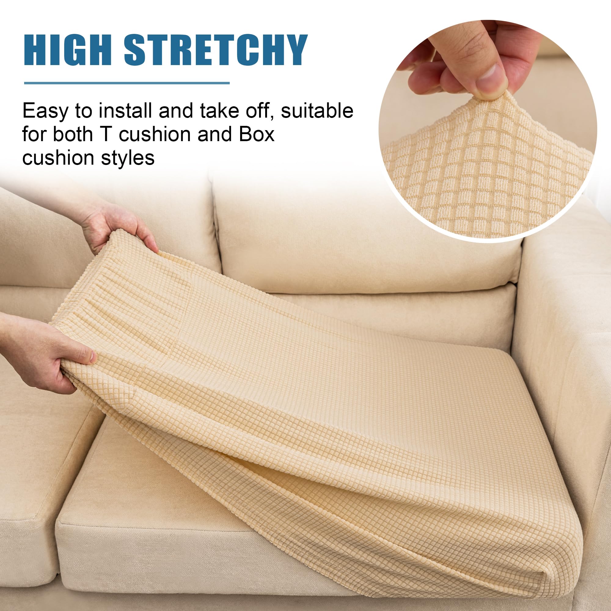 Nc Home Water Repellent Sofa Cushion Slipcovers, Stretch Couch Cushion Cover Loveseat Cushion Protector Slipcovers Couch Covers