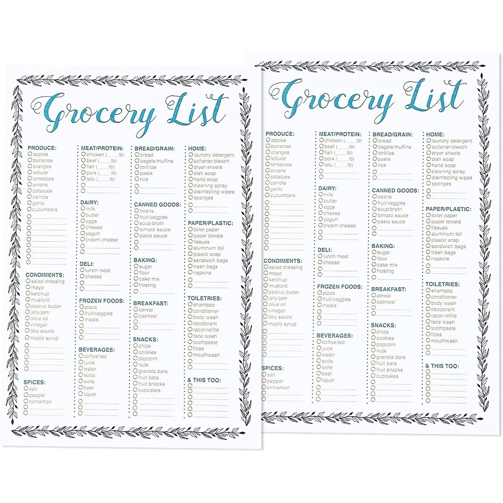 Best Paper Greetings Magnetic Grocery List Pad For Fridge, Printed Shopping List Notepad With Magnet (100 Sheets, 9.25 X 6.25 In