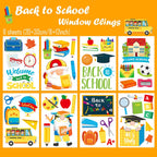 Nbjiuyin 8 Sheets Back To School Window Clings Decor Reusable Static Window Stickers Classroom Window Clings For Wall Glass Car