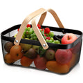 Zeayea Mesh Storage Basket With Handle, Garden Harvest Basket, Mesh Fruit Vegetables Gathering Basket Bin, Multi-Functional Meta