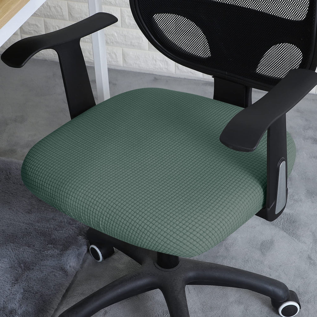Forcheer Office Desk Chair Seat Covers Water Resistant Jacquard Computer Chair Seat Cushion Slipcovers-Laurel Green