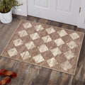 Lahome Moroccan Treills Area Rug - 2x3 Small Beige Bathroom Rug Door Rugs for Entryway Indoor, Checkered Washable Non Slip Throw
