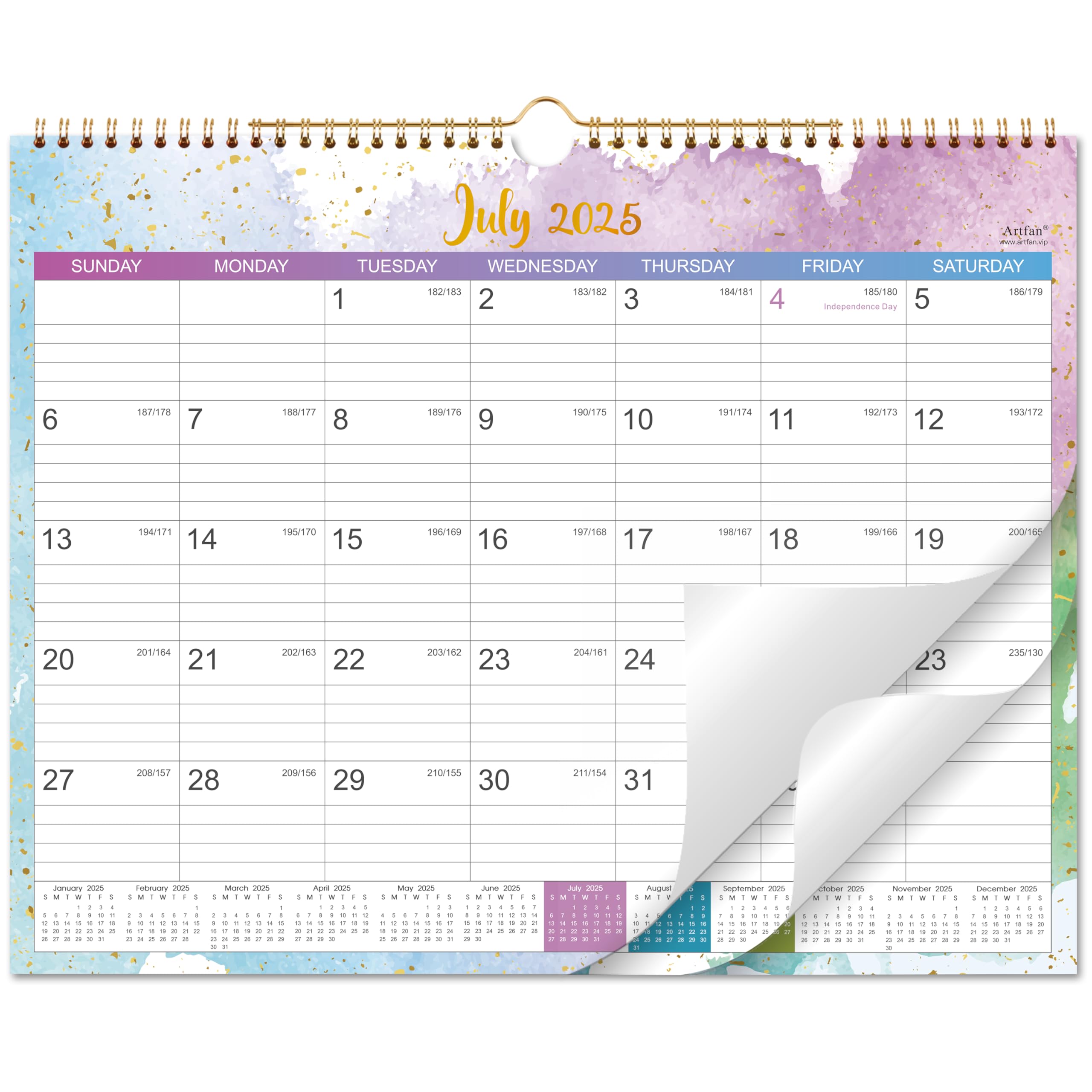 2025-2026 Calendar - Wall Calendar 2025-2026, 14.8' X 11.5', Jul.2025 - Dec.2026, 18 Monthly Wall Calendar, Hanging Hook - Col