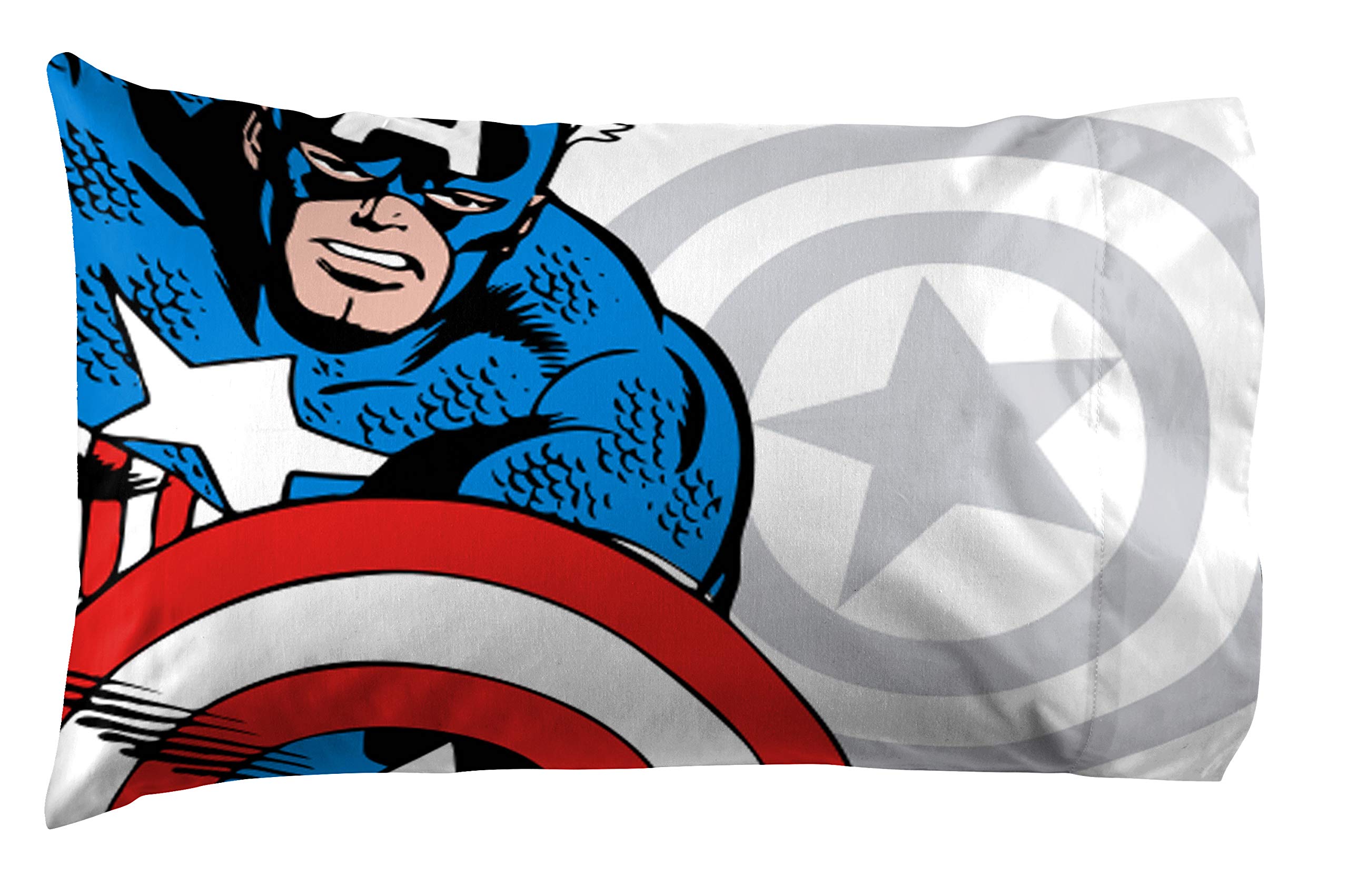 Jay Franco Marvel Avengers Comic Cool Twin Sheet Set - 3 Piece Set Super Soft And Cozy Kids Bedding Features Captain America, Sp