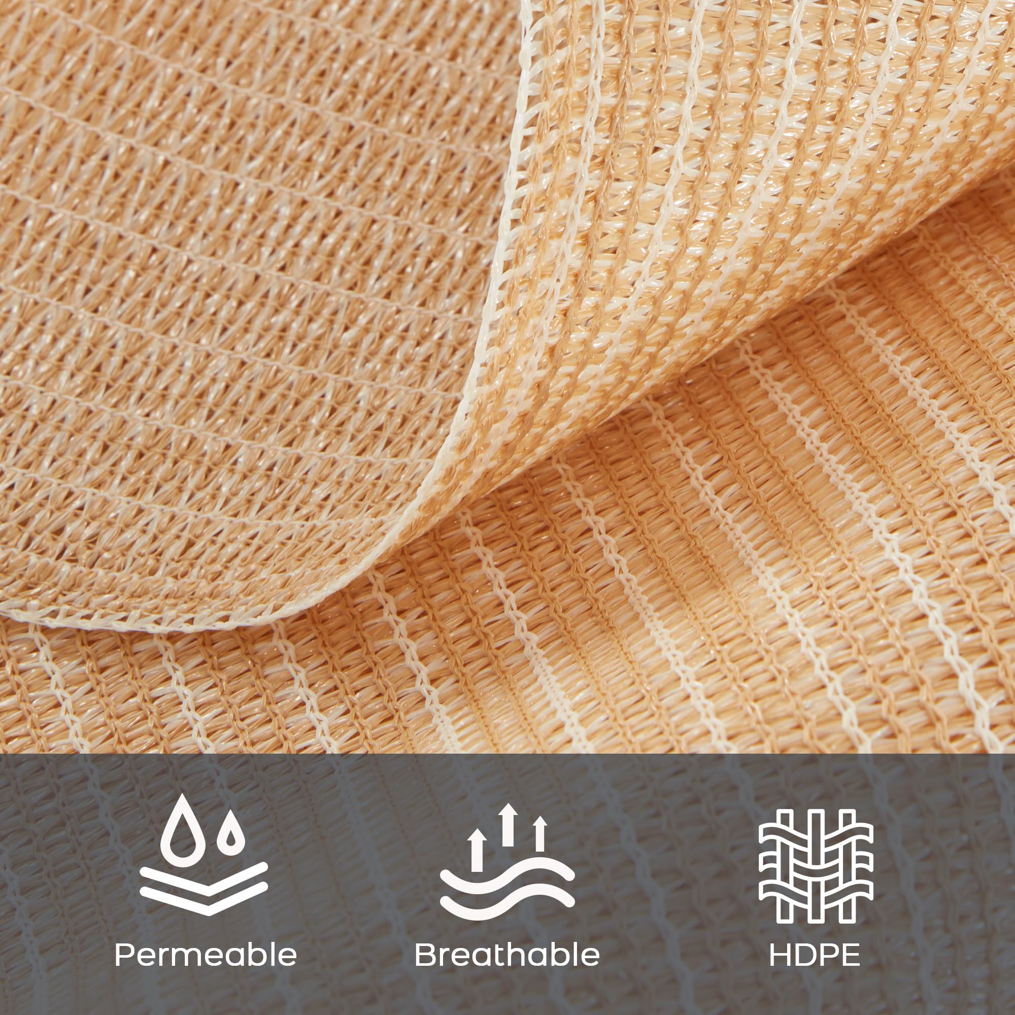 VICLLAX 10x10 FT Wheat Shade Fabric Sun Shade Cloth Privacy Screen with Grommets for Patio Garden Pergola Cover Canopy