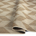 Nicole Miller New York Patio Country Calla Contemporary Herringbone Indoor/Outdoor Area Rug, Brown/Beige, 5'2'X7'2'