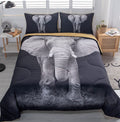 Musolei 3D Elephant Comforter Set Black Elephant Queen Bedding Set Personalized Design Quilt Set For Kids Boy Comforter With 2 P