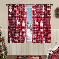 PANELSBURG Christmas Kitchen Window Curtains Over Sink,Red 45 Inch Length Cute Buffalo Plaid Cafe Blackout Short Curtains for Sm