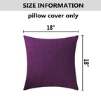 Home Brilliant Purple Pillow Covers 18X18 Decorative Pillows For Living Room 2 Pack Burlap Linen Cushion Cover For Couch Bench O