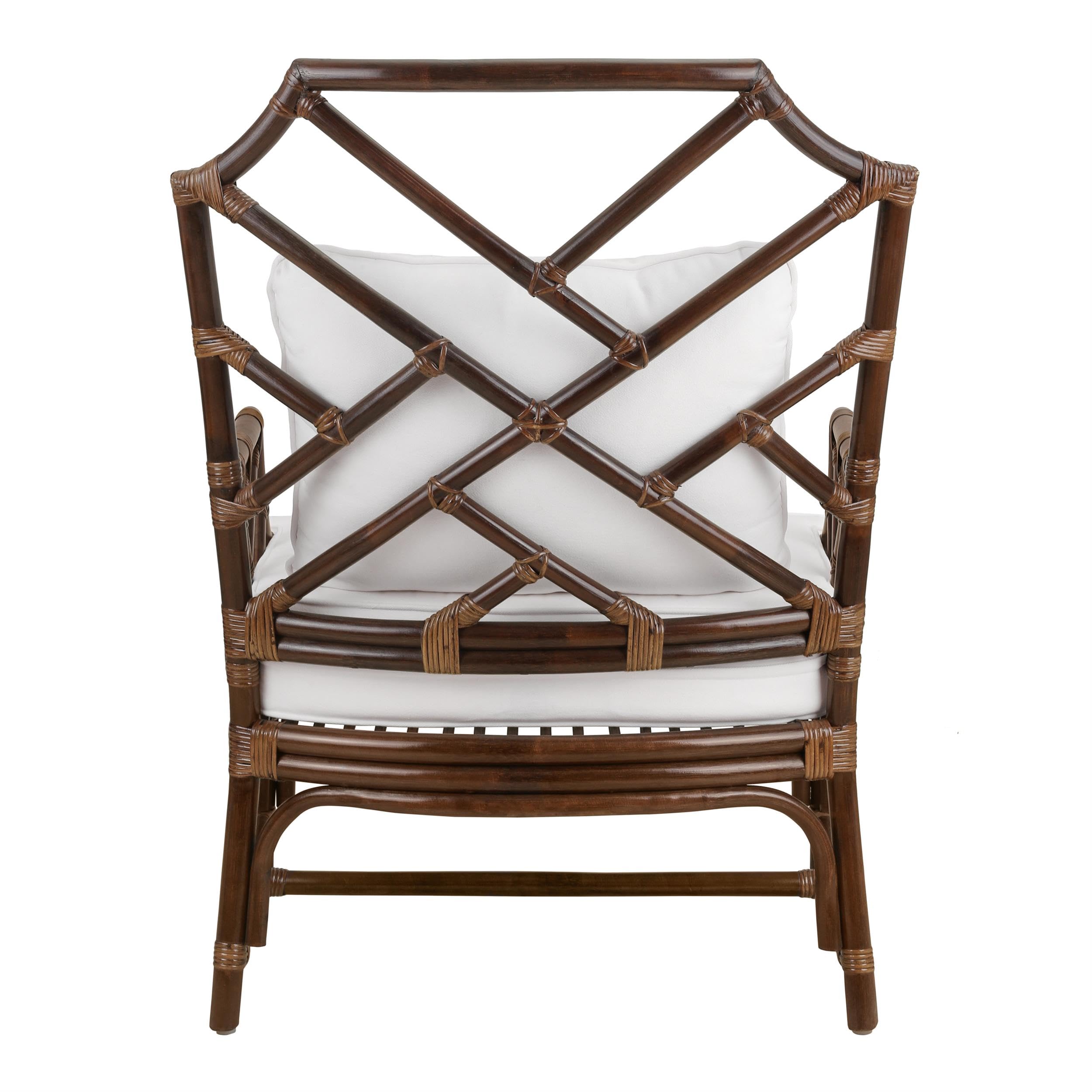 New Pacific Direct Kara 17.5&Quot; Rattan And Cotton Accent Arm Chair In Paloma Brown