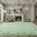 Larhom Fluffy Fuzzy Sage-Green Rugs for Bedroom, 8x10 Feet Soft Non Slip Plush Area Rug for Living Room, Kids Room, Indoor Moder