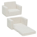 Delta Children Checkered Cozee Flip-Out Chair, Cream