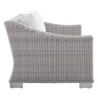 Modway Eei-3973-Lgr-Whi Conway Sunbrella Outdoor Patio Wicker Rattan, Loveseat, Light Gray White