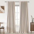 Uhitech Linen Blackout Curtains 96 Inch Length 2 Panels Set Thermal Curtains For Living Room Black Out Curtains For Bedroom Nurs