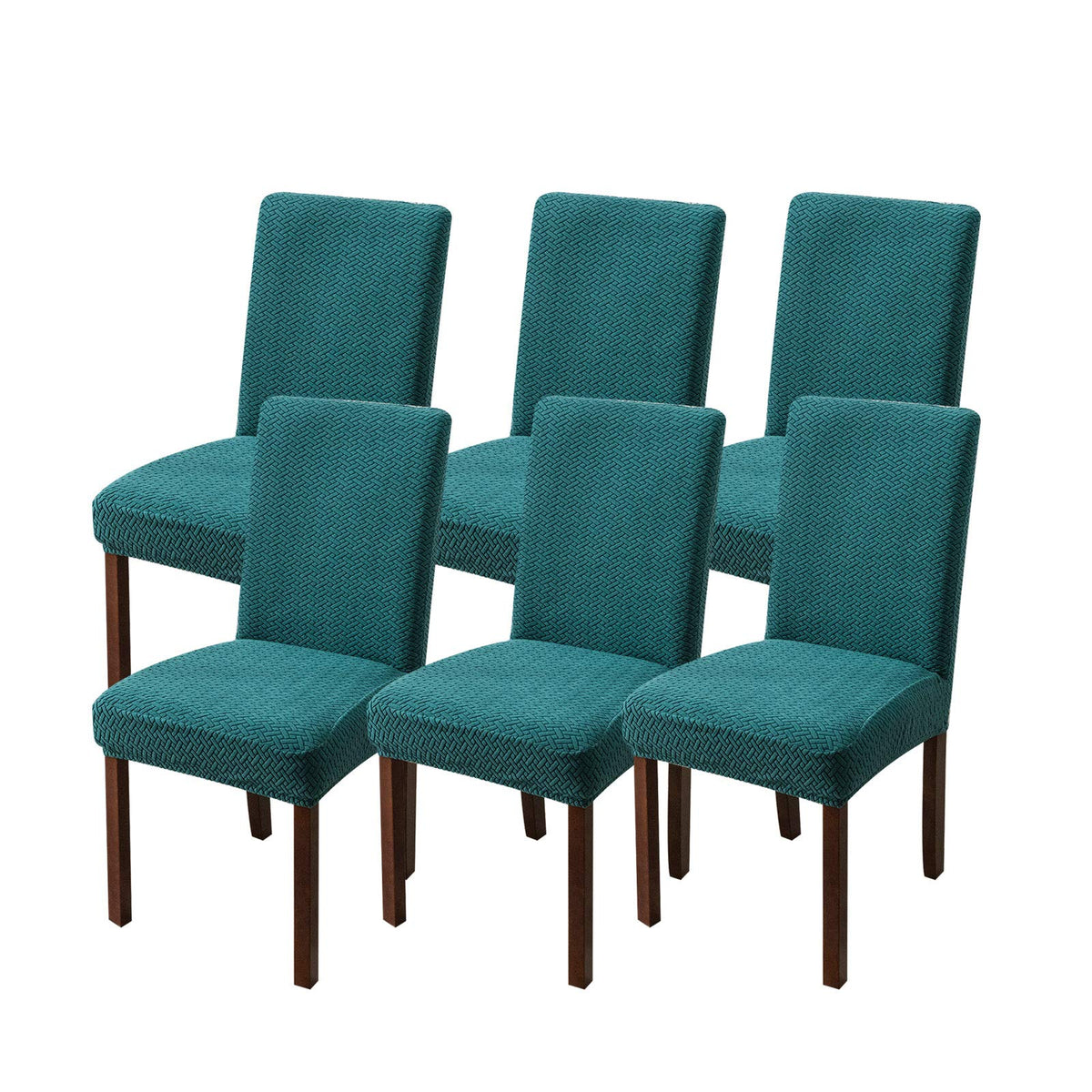 Genina Chair Covers For Dining Room Chair Covers Dining Chair Slipcovers Stretch Kitchen Parsons Chair Covers (Teal, 6 Pcs)