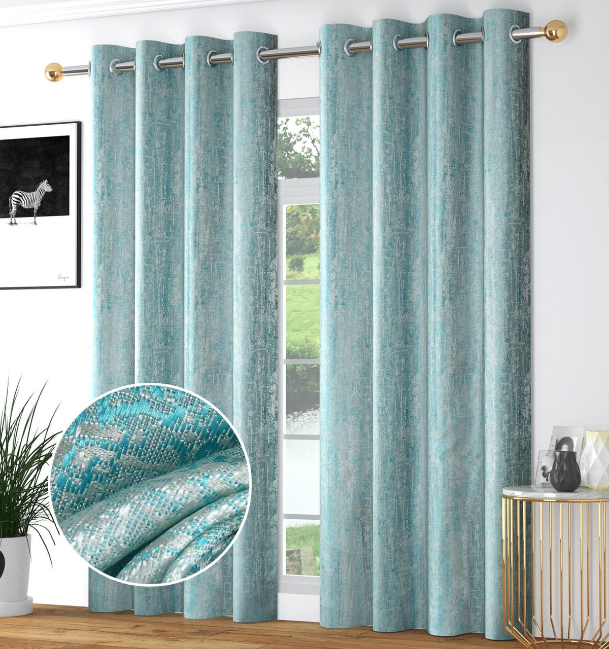 Purav Light Textured Design Jacquard Blackout Jute Curtains for Door 7 Feet Living Room Bedroom,Thermal Insulated Curtains for D