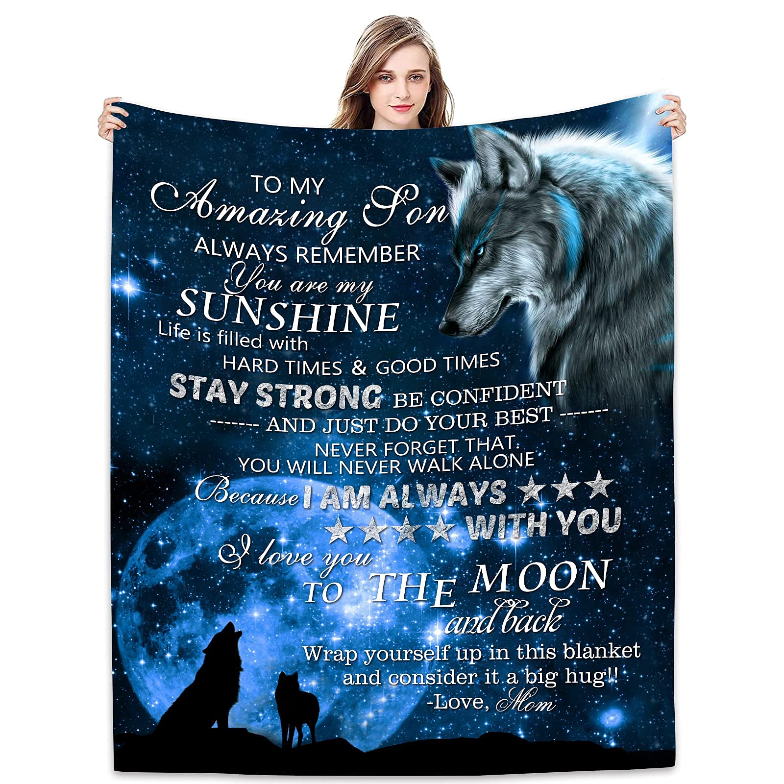 Joyloce to My Son Blanket from Mom | Super Soft Fleece Throw Blankets 50x40 Inches | Birthday Gifts for Son Back to School | Son