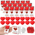 Wettarn 24 Sets You are Loved Gifts Heart Stress Balls with Support Boxes Pocket Hug Hearts for Emotional Positive Desk Decor Wo