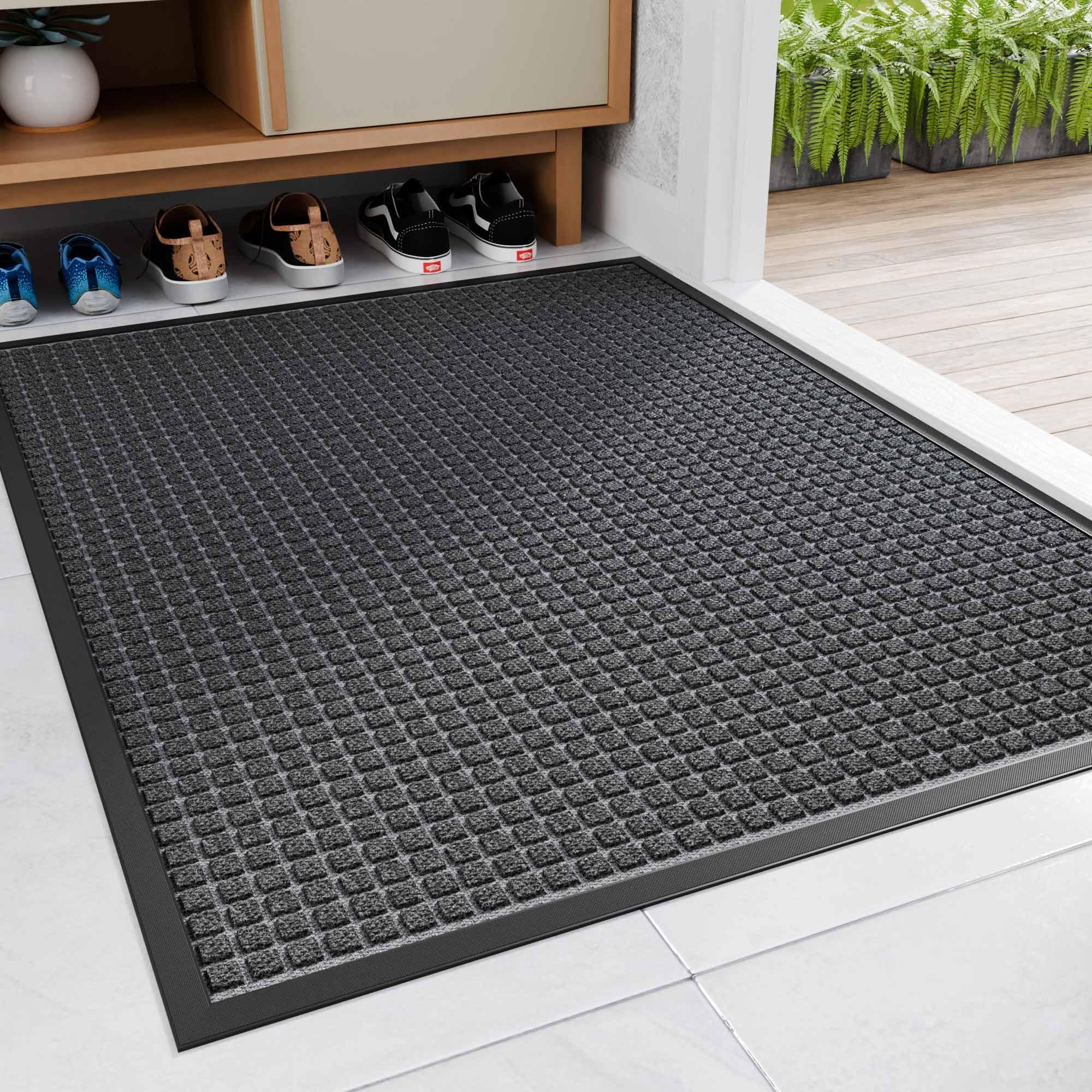 Amyracel Outdoor Indoor Door Mat for Entryway, 24 x72  All Season Weather Outside Door Mat, Low Pile Heavy Duty Rubber Backing D