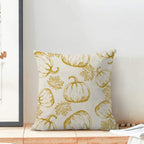 Autumn Pillow Covers 18X18 Set Of 2 Fall Yellow Pumpkin Maple Leaves Throw Pillow Covers Thanksgiving Decoration Pillowcase For