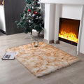 linmopm Faux Fur Rug Sheepskin Shag Fluffy Fuzzy 3x4 ft Rugs for Bedroom Bedside Bed Floor Living Room Plush Rectangle High-Dens