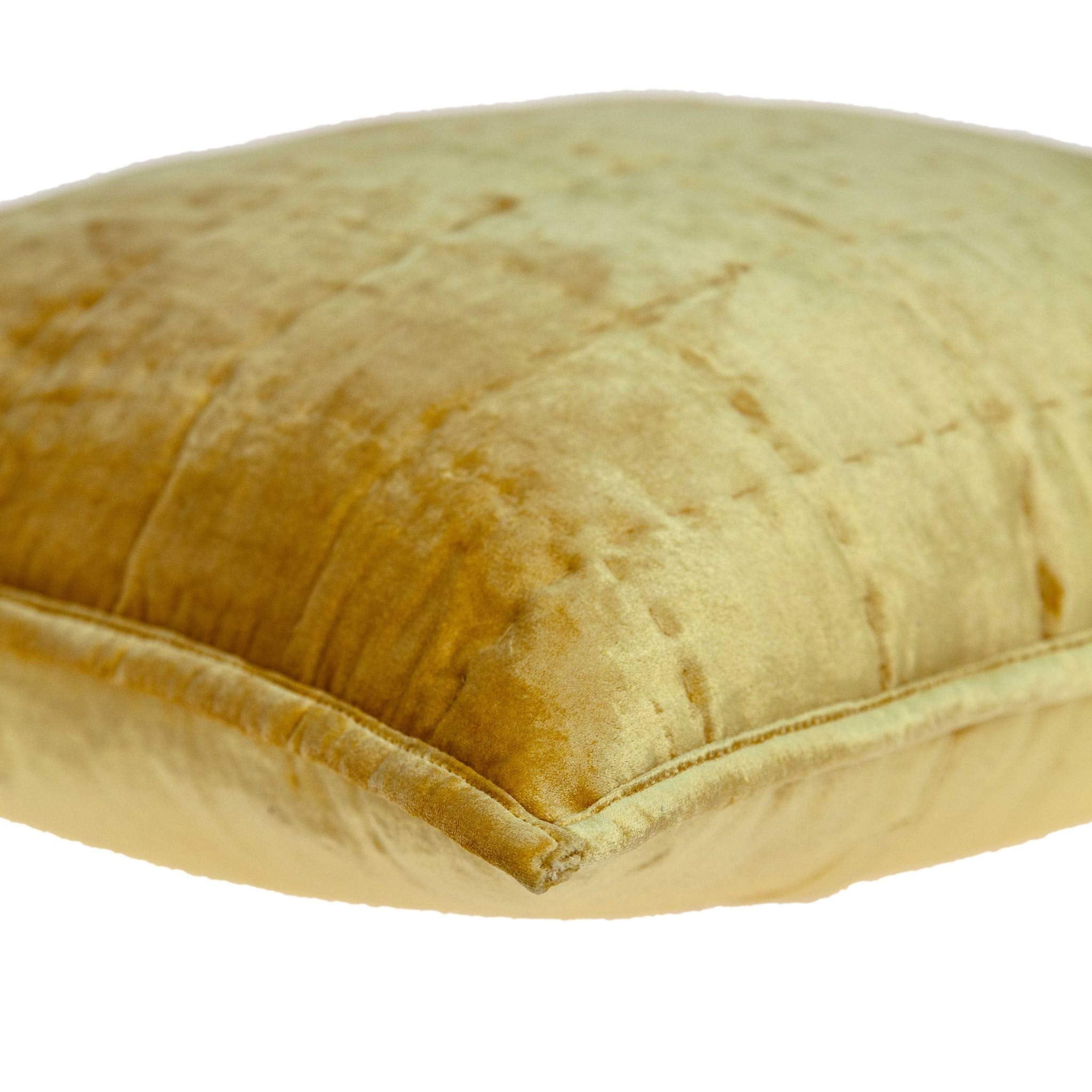 HomeRoots 50% Cotton, 50% Viscose 20' x 7' x 20' Transitional Yellow Solid Quilted Pillow Cover with Poly Insert