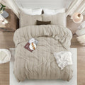 Anna.Z Home Queen Quilt Bedding Set - Light Weight, Breathable, Ultra-Soft, Allover Geometric Diamond Stitched Embroidery, Beige