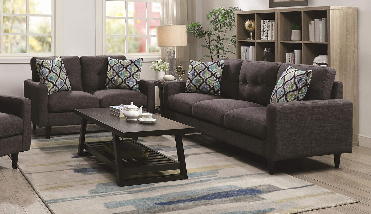 Coaster Furniture Living Room Set Grey/Coffee Bean 552001-S2