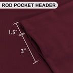 Dwcn Burgundy Valance Curtains For Living Room, Kitchen Valance Solid Short Topper - Room Darkening Curtain Valance, Rod Pocket