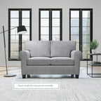 Edenbrook Willow Upholstered Loveseat With Rolled Arms – Living Room Furniture – Charcoal Small Loveseat - Seats Two – Loveseat For Small Spaces