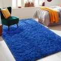 Keeko Fluffy Bedroom Rug, 3x5 Washable Area Rug Shag Fuzzy Faux Fur Rug Modern Rugs for Bedroom Entryway Shaggy Non Shedding Ind