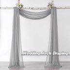 Donren 144 Inches Long Window Scarf Valances For Party - Luxury Soft Gray Semi Sheer Curtain Scarf For Window,1 Panel (Gray,1 Pa