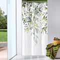 Gibelle Small Stall Shower Curtain 36 x 72, Narrow Half Sage Green Floral Fabric Shower Curtain, Watercolor Plant Eucalyptus Lea