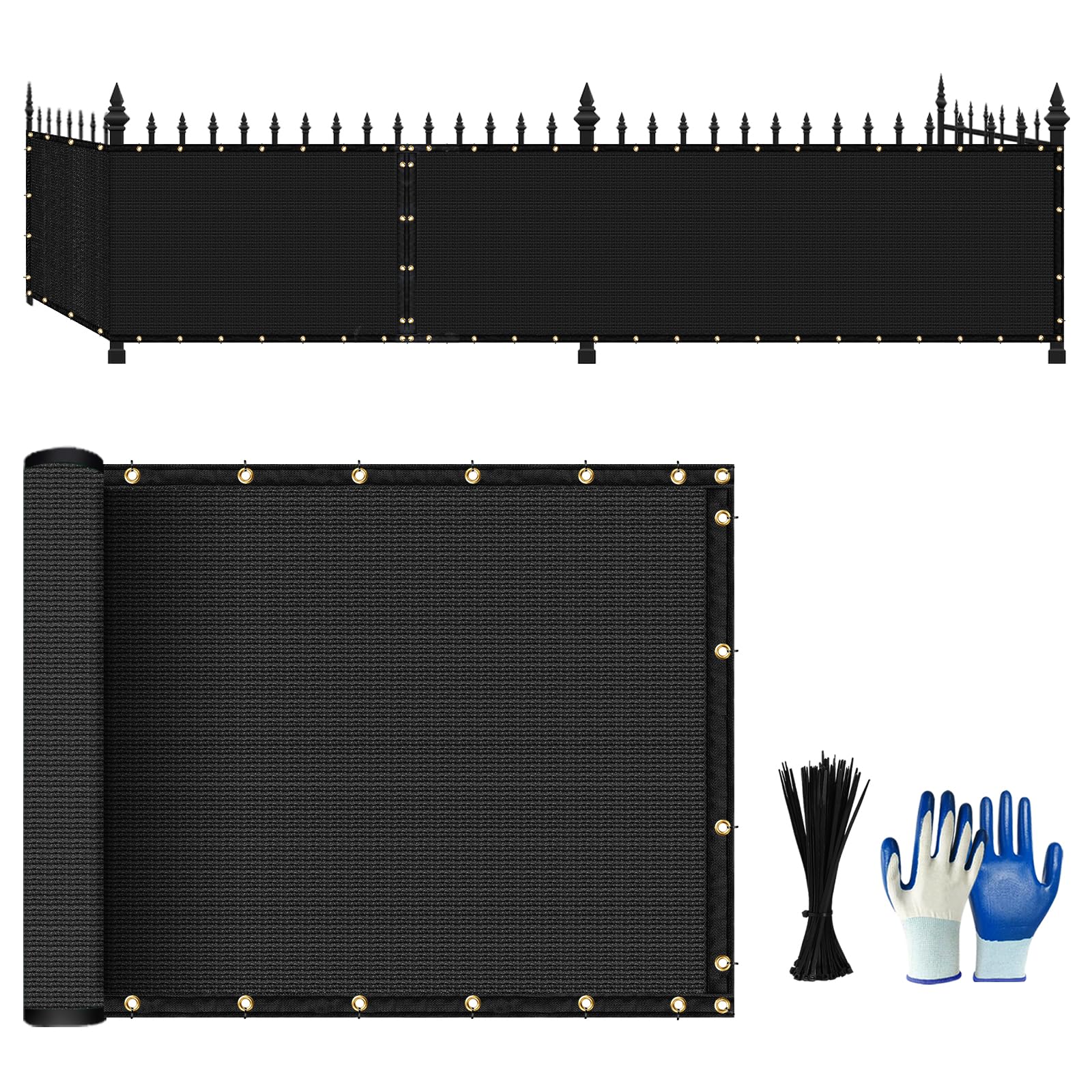 Denforste Privacy Fence Screen - 4' X 50' Fence Covering Privacy Screen Outdoor - Heavy Duty Fencing Mesh Shade Cover For Garden