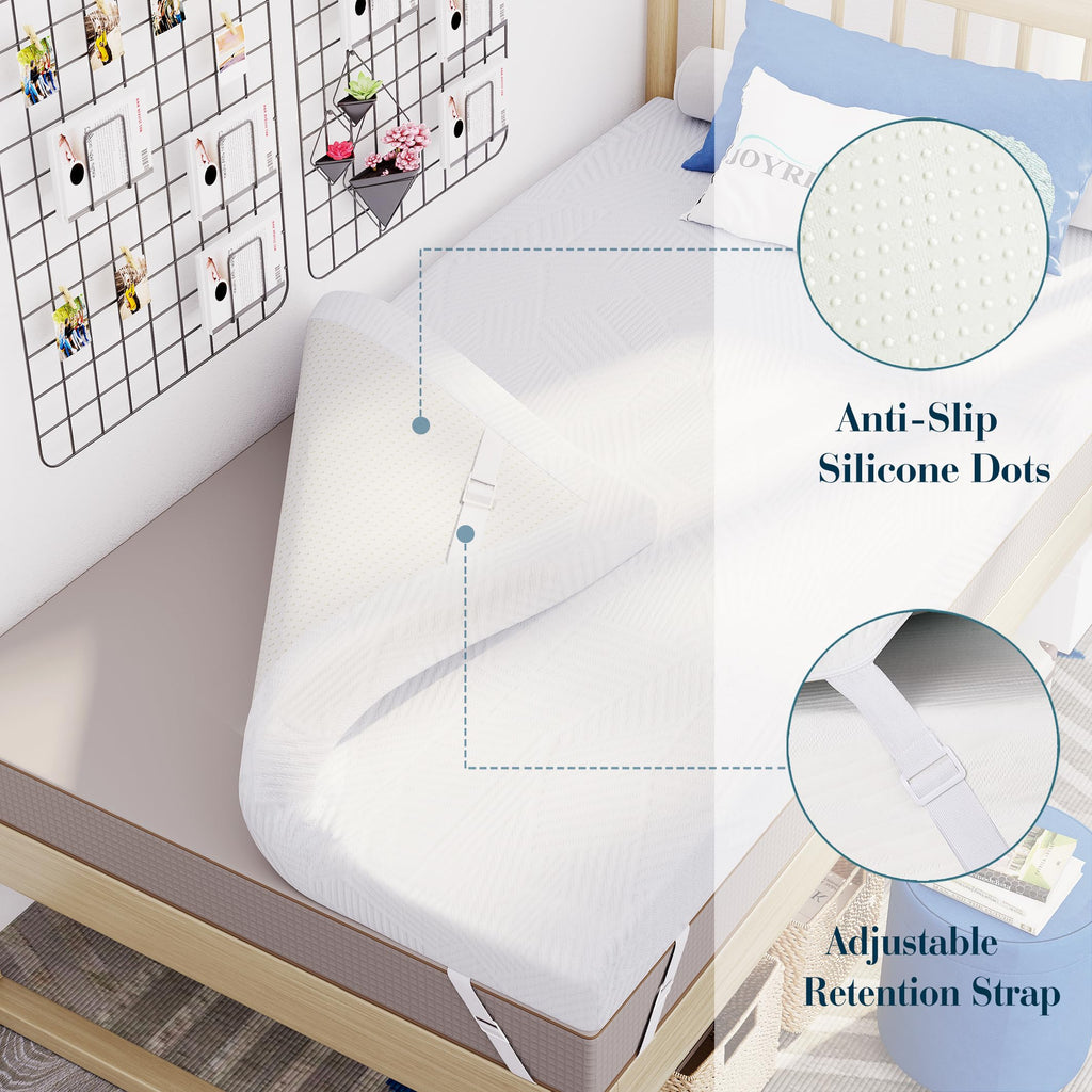 2 Inch Gel Memory Foam Mattress Topper Twin Xl, Cooling Bed Topper With Removable Cover, Soft & Pain Relief & Breathable, Certip