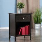 Ergode Wood Burke Home Office Printer Stand | Cottage Style Design | Adjustable Center Shelf | Ample Storage Space | Dark Coffee Finish | 19.84' W x 19.84' D x 31.1' H (99555-VV)