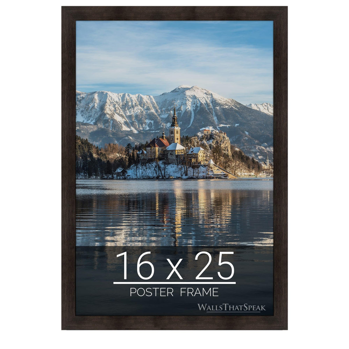 wallsthatspeak 16x25 Espresso Brown Picture Frame for Puzzles Posters Photos or Artwork