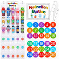 Yoojahow Water Bottle Organizer for Classroom Classroom Hydration Station 30 Clear Pockets Over The Door Hanging Organizer Stora