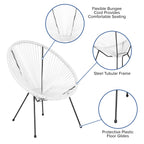 Flash Furniture Valencia Oval Comfort Series Take Ten White Papasan Lounge Chair