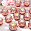 LAMORGIFT 36 Pcs Rose Gold Votive Candle Holders- Rose Gold Party Decorations for Wedding, Bridal Shower Decorations, Engagement