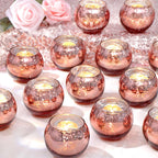 LAMORGIFT 36 Pcs Rose Gold Votive Candle Holders- Rose Gold Party Decorations for Wedding, Bridal Shower Decorations, Engagement
